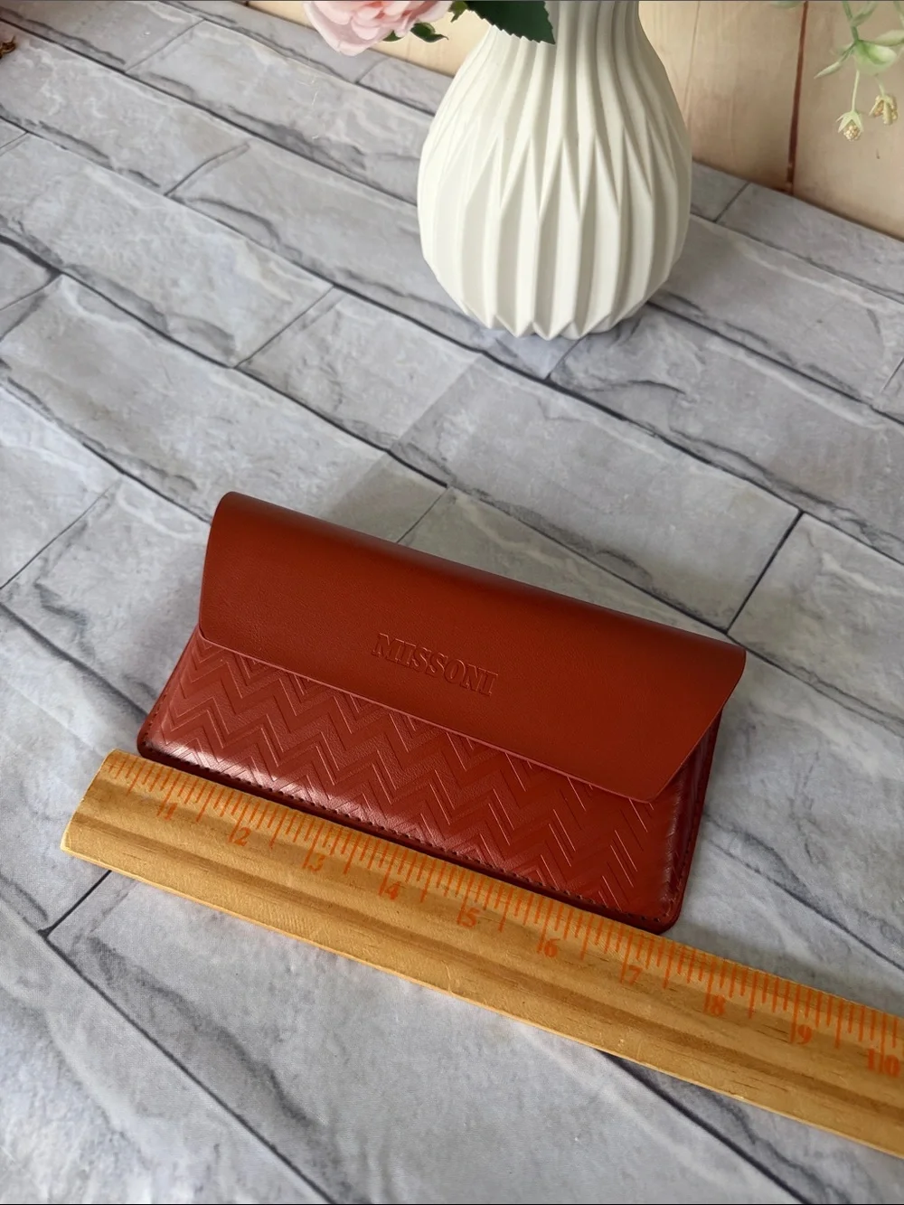 MISSONI brown leather eye wear glasses case